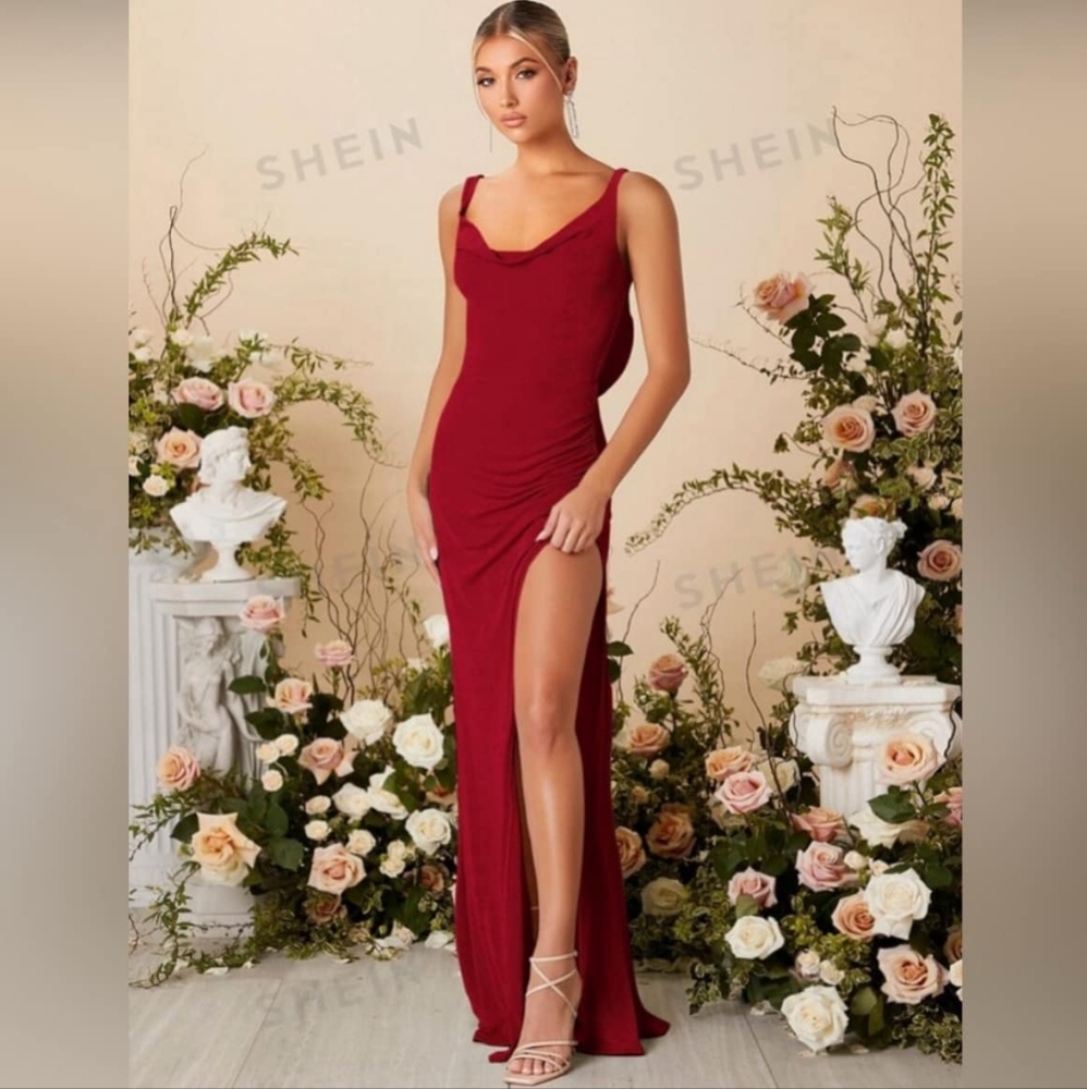 Red long dress